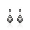 Boucles d'oreilles argent marcassite perles imitation