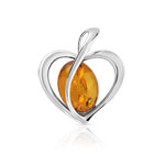 Pendentif argent 925 ambre
