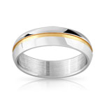 Bague acier bicolore