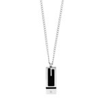 Collier acier diamant laque