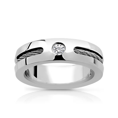 Bague acier zirconia