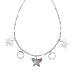 Collier acier nacre