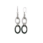 Boucles d&rsquo;oreilles acier onyx