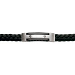 Bracelet acier cuir imitation