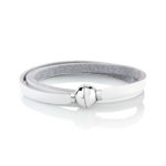 Bracelet cordon cuir et acier