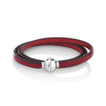 Bracelet cordon cuir et acier