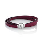 Bracelet cordon cuir et acier