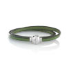 Bracelet cordon cuir et acier