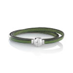 Bracelet cordon cuir et acier