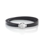 Bracelet cordon cuir et acier