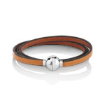 Bracelet cordon cuir et acier