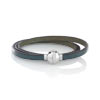 Bracelet cordon cuir et acier