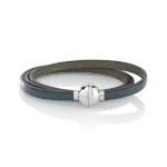 Bracelet cordon cuir et acier