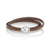 Bracelet cordon cuir et acier