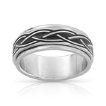 Bague acier laque