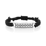 Bracelet acier cordon noir