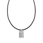 Collier acier cordon noir