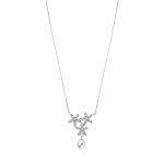 Collier argent 925 perle de culture de Chine zirconia