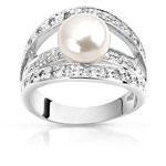 Bague argent 925 perle de culture de Chine zirconia