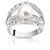 Bague argent 925 perle de culture de Chine zirconia
