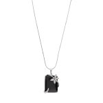 Collier argent 925 onyx pierre imitation