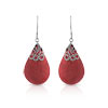 Boucles d'oreilles argent 925 corail gorgone
