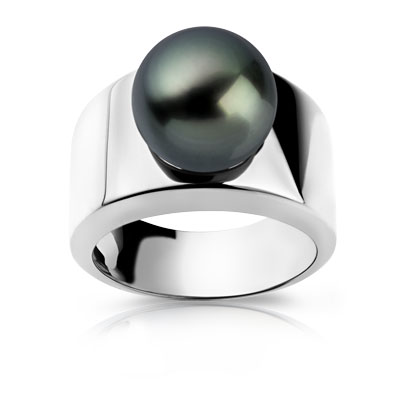 Bague argent 925 perle de culture de Tahiti