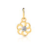 Pendentif or 375 2 tons zirconia