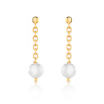 Boucles d'oreilles or 375 jaune perles de culture de Chine