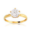 Bague or 375 jaune zirconia