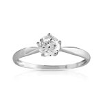 Bague or 375 blanc zirconia
