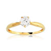 Bague or 375 jaune zirconia
