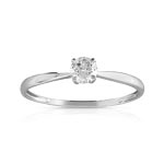 Bague or 375 blanc zirconia