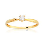 Bague or 375 jaune zirconia