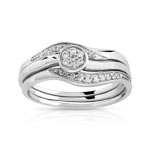 Bague or 375 blanc zirconia