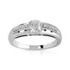 Bague or 375 blanc zirconia