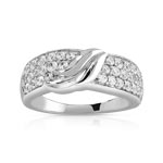 Bague or 375 blanc zirconia