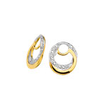 Paire de breloques or 375 2 tons zirconia