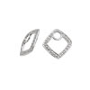 Paire breloques or 375 blanc zirconia