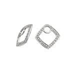Paire breloques or 375 blanc zirconia