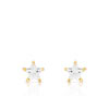 Boucles d oreilles or 375 jaune zirconia