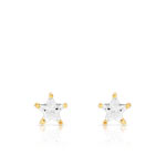 Boucles d oreilles or 375 jaune zirconia