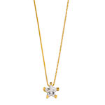 Collier or 375 jaune zirconia