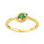 Bague or 375 jaune 2 tons &eacute;meraude et diamant