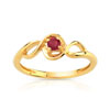 Bague or 375 jaune rubis