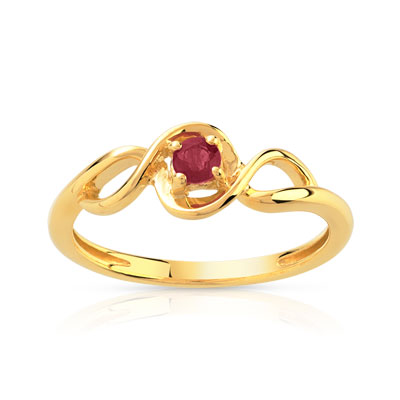 Bague or 375 jaune rubis