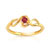 Bague or 375 jaune rubis