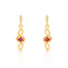 Boucles d oreilles or 375 jaune rubis