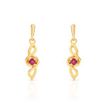 Boucles d oreilles or 375 jaune rubis