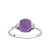 Bague or 375 blanc am&eacute;thyste et diamant